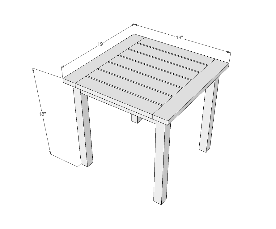 Woodwork End Table Dimensions PDF Plans